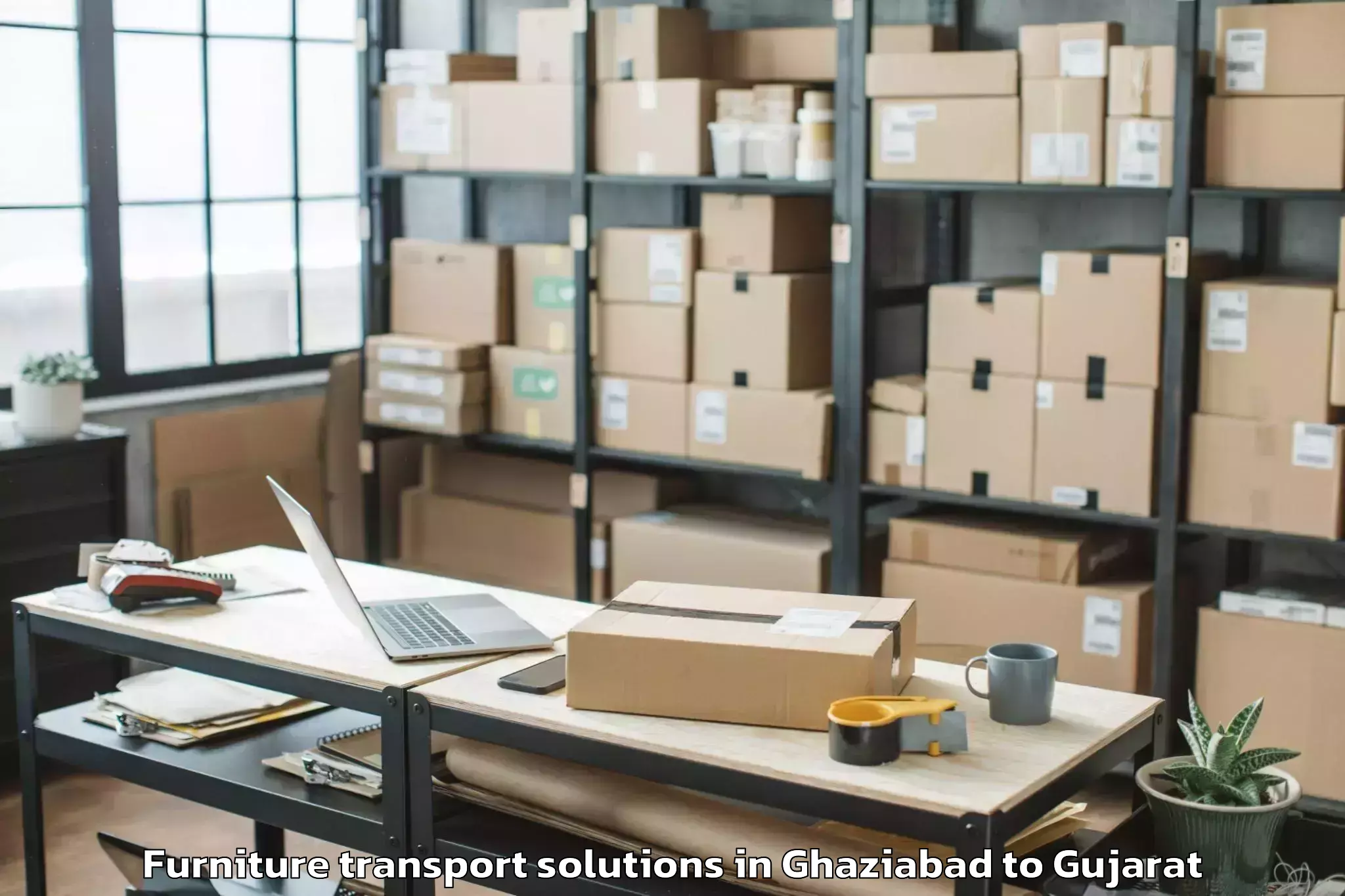 Efficient Ghaziabad to Jambughoda Furniture Transport Solutions